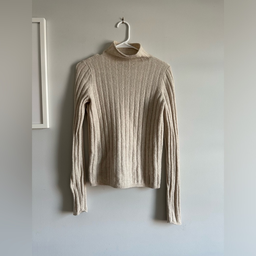 Madewell Turtleneck Sweater Womens Small Ivory Beige Pullover Jumper